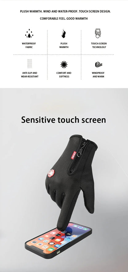 Winter Gloves For Men Women Touchscreen Warm Outdoor Cycling Driving Motorcycle Cold Gloves Windproof Non Slip Gloves 
