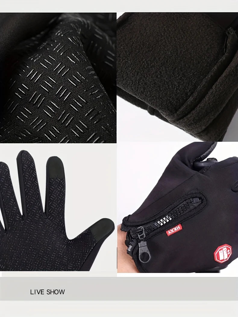 Winter Gloves For Men Women Touchscreen Warm Outdoor Cycling Driving Motorcycle Cold Gloves Windproof Non Slip Gloves 