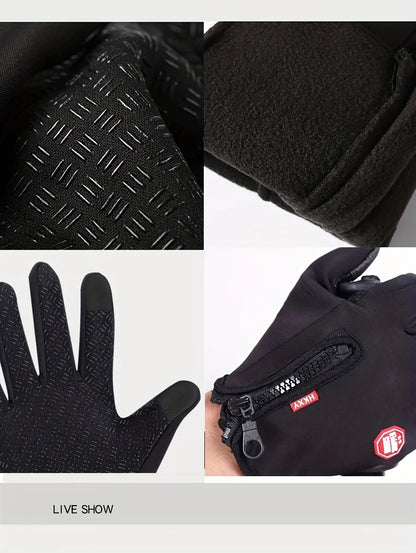 Winter Gloves For Men Women Touchscreen Warm Outdoor Cycling Driving Motorcycle Cold Gloves Windproof Non Slip Gloves 